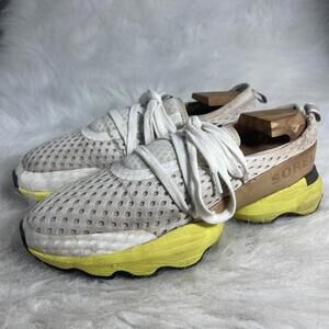 SOREL Kinetic Impact Lace Sneakers Sea Salt Yellow NL4073-126 Womens Size 8